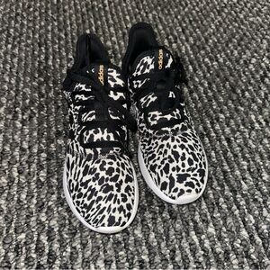 Adidas Leopard Print Black and White Sneakers
